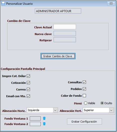 Configuración de colores de fondo de ventanas